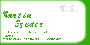 martin szeder business card